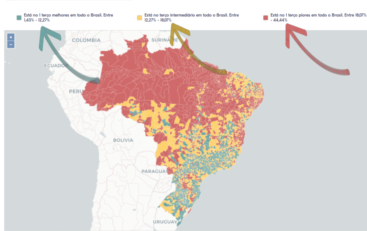 Imagem de tela: Mapa com legenda Tercis Brasil